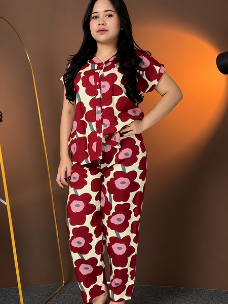 Retro Poppy Print Matching Co-ord Set
