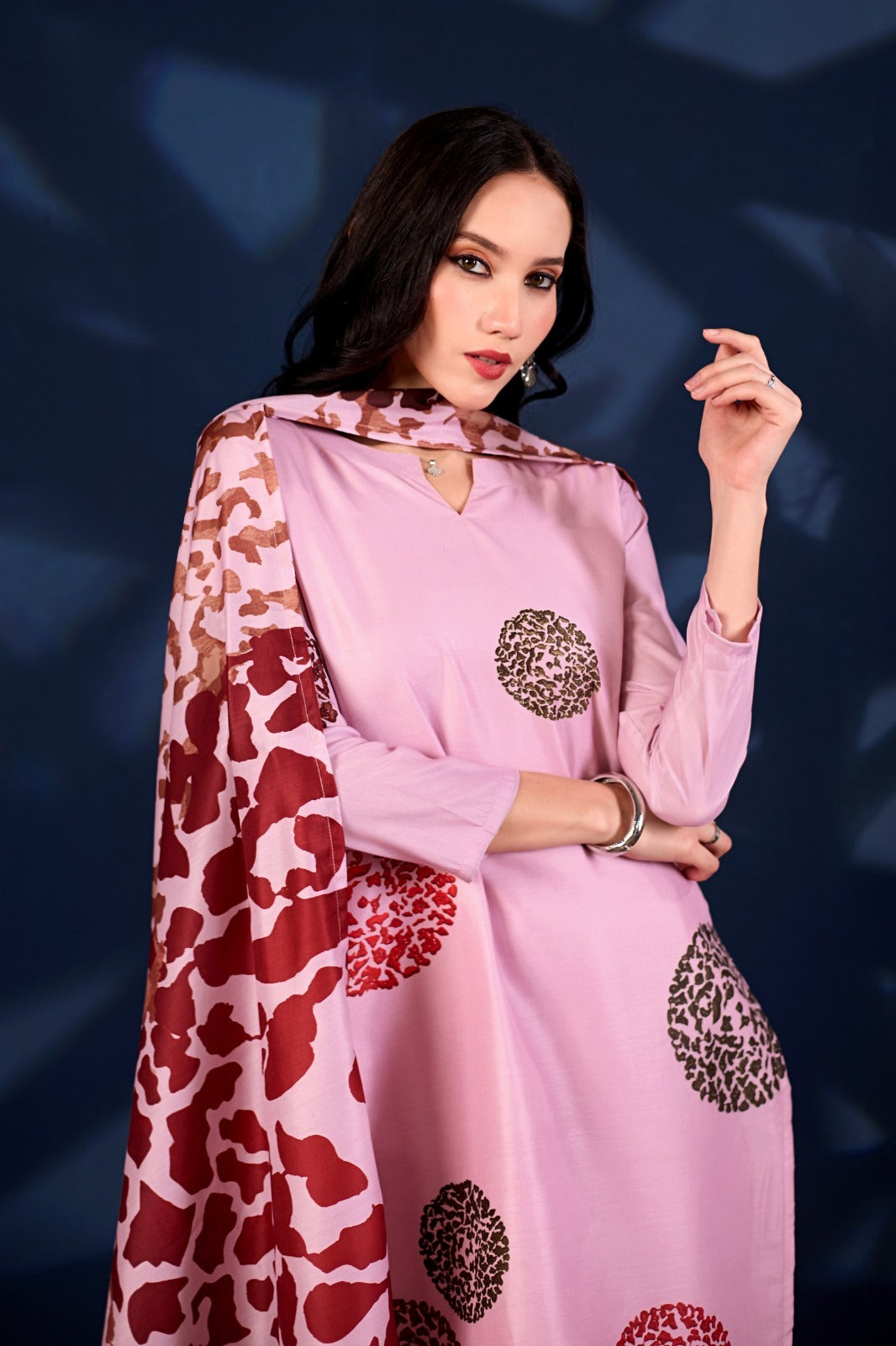 Blush Royale Printed 3-Piece Suit Set