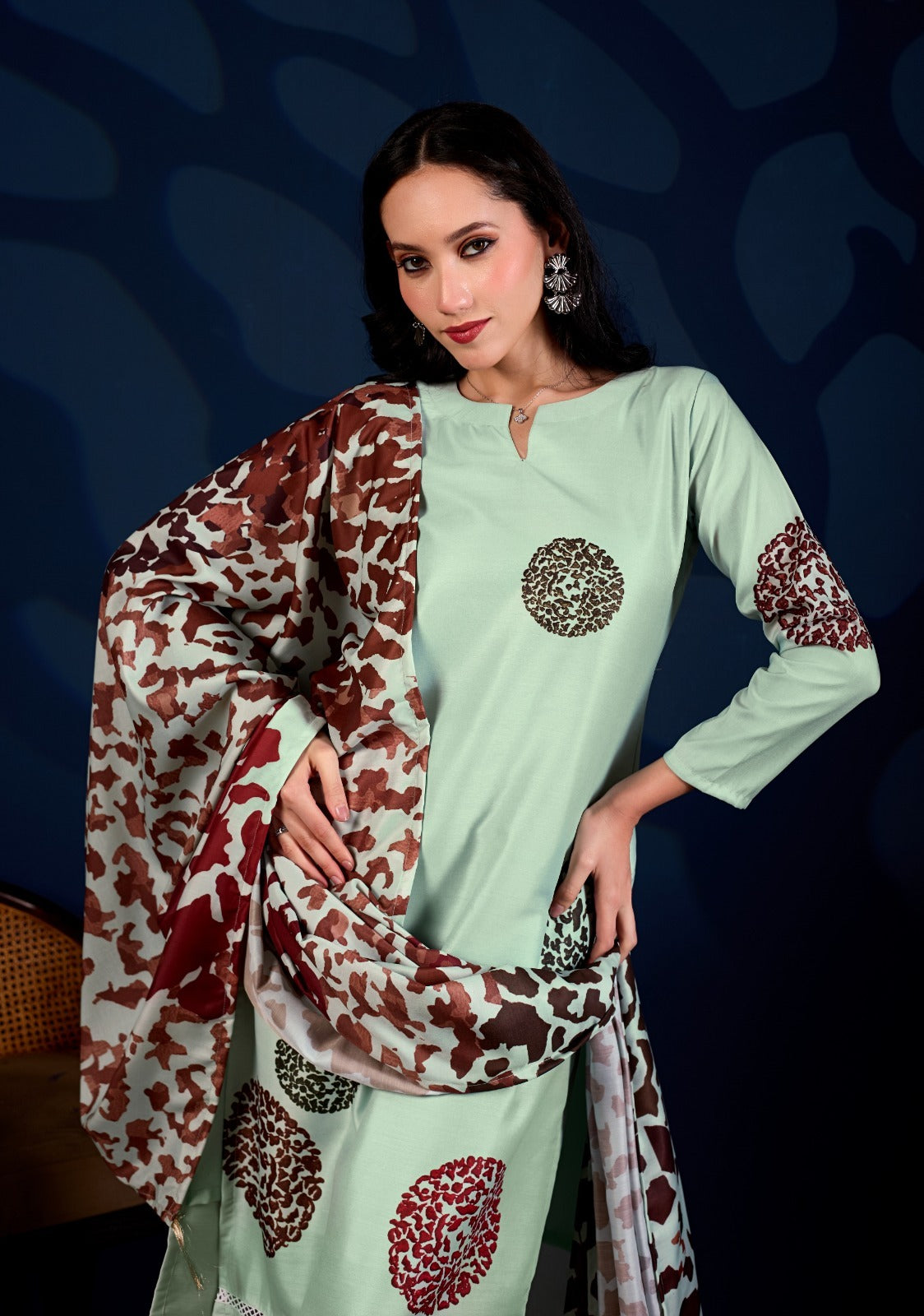 Mint Royale Printed 3-Piece Suit Set for Women