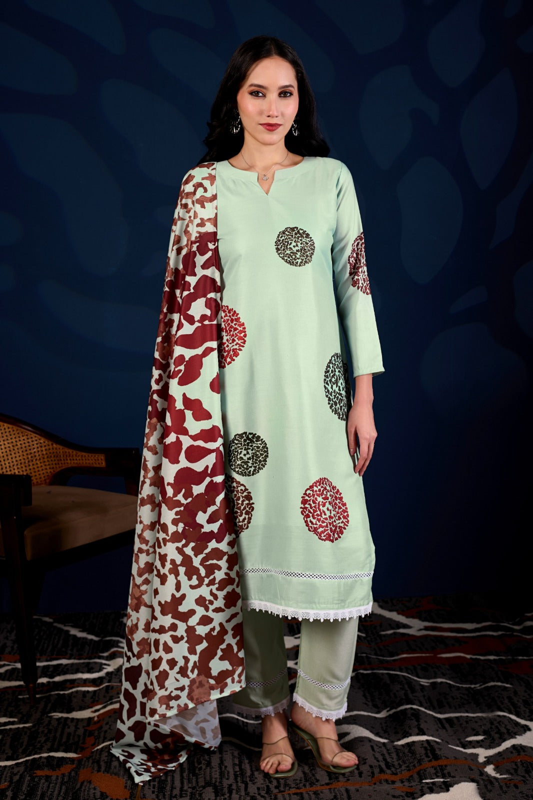Mint Royale Printed 3-Piece Suit Set for Women