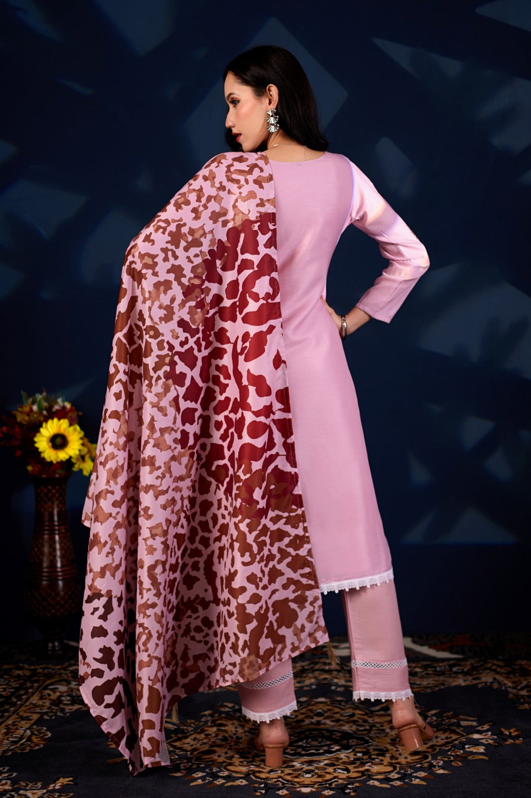 Blush Royale Printed 3-Piece Suit Set