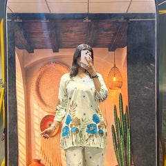 Azure Bloom Printed Co-Ord Set