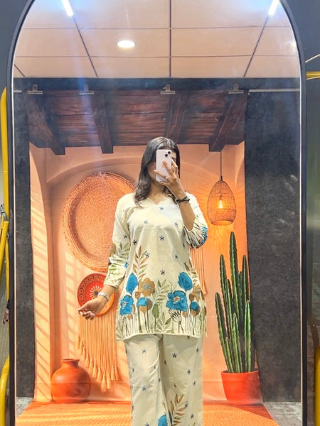 Azure Bloom Printed Co-Ord Set