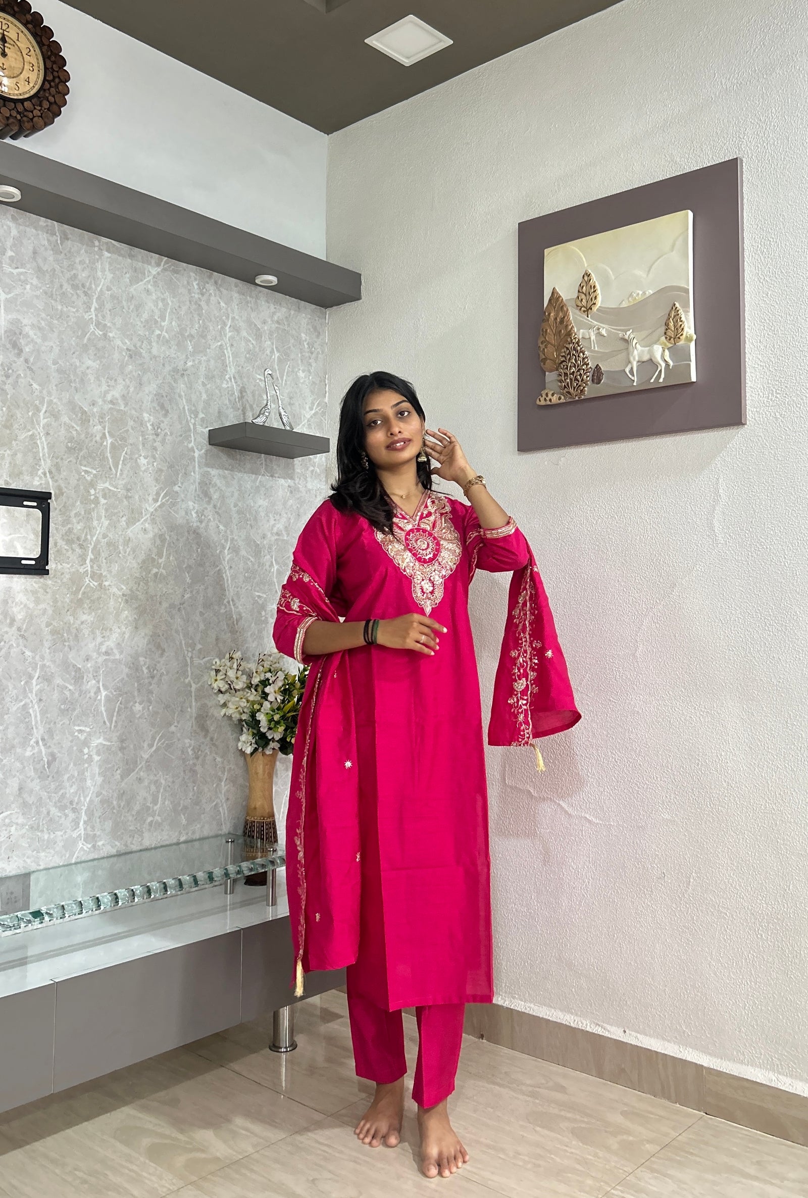 Aarohi Embroidered Kurta Set with Dupatta