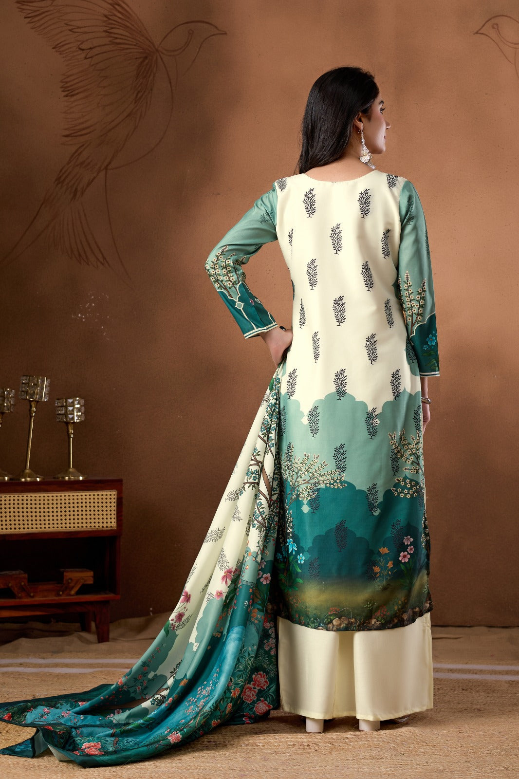 Emerald Garden Printed 3-Piece Suit Set
