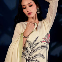 Ivory Botanica Printed 3-Piece Suit Set