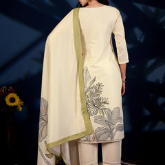 Ivory Botanica Printed 3-Piece Suit Set