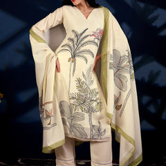 Ivory Botanica Printed 3-Piece Suit Set