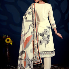 Ivory Floral Printed Anarkali Cord Set