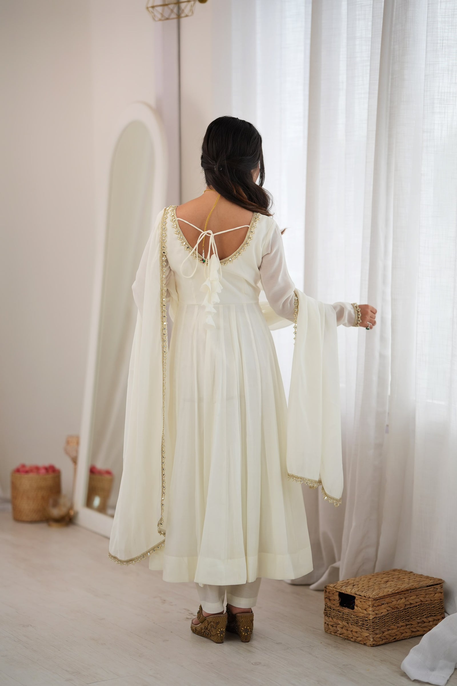 Ivory Elegance Anarkali Suit Set for Women