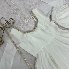 Ivory Elegance Anarkali Suit Set for Women