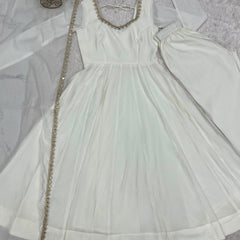 Ivory Elegance Anarkali Suit Set for Women